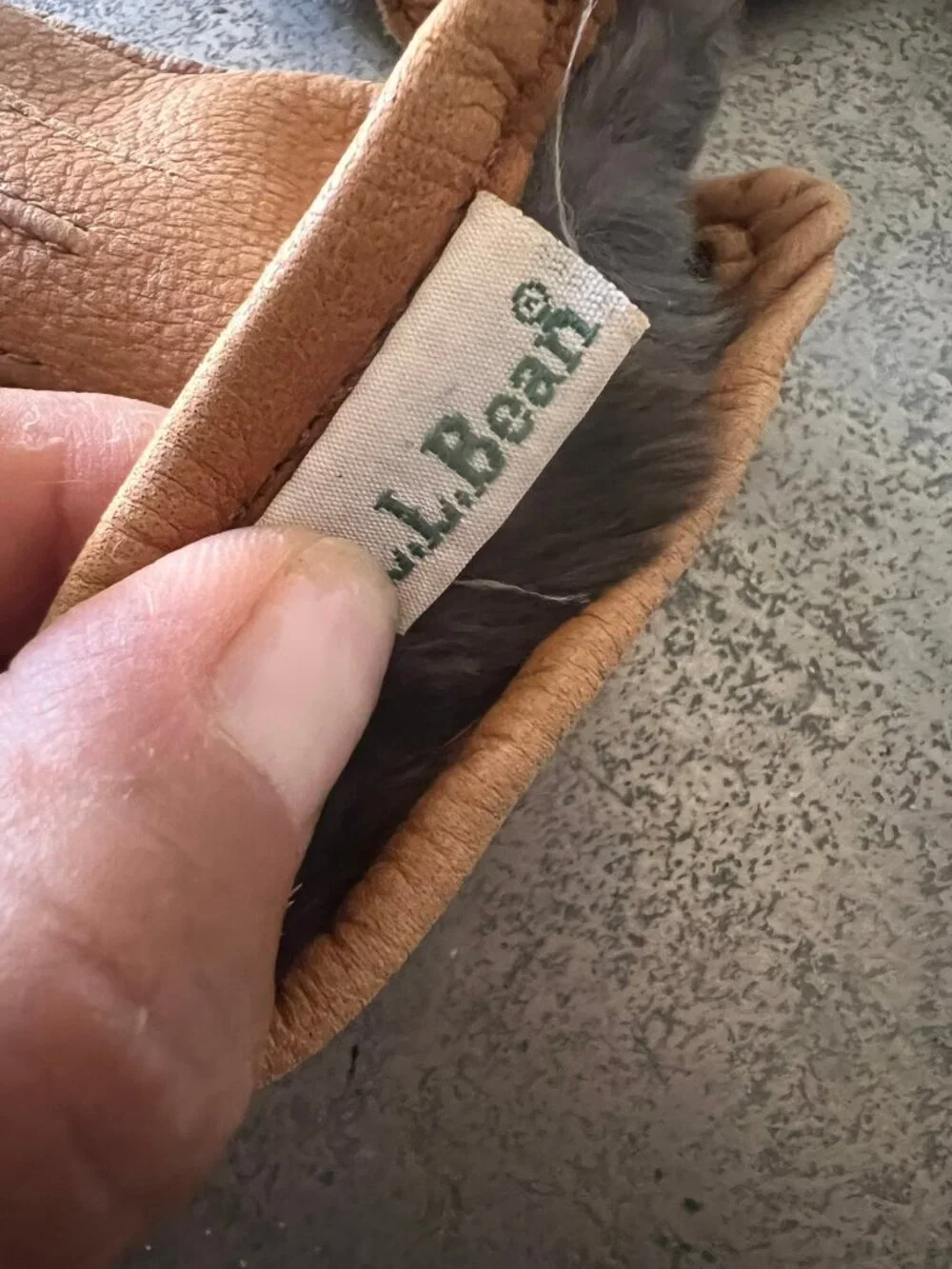 VINTAGE WOMENS L.L. BEAN DEERSKIN LEATHER GLOVES RABBIT FUR LINED SZ M MEDIUM